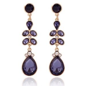 LONG SAPPHIRE STATEMENT EARRINGS #125